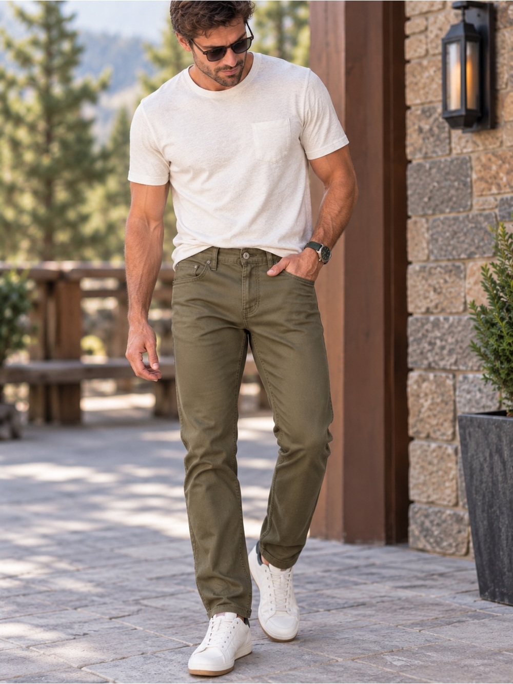 Prana Men's Olive Slim Straight Jeans